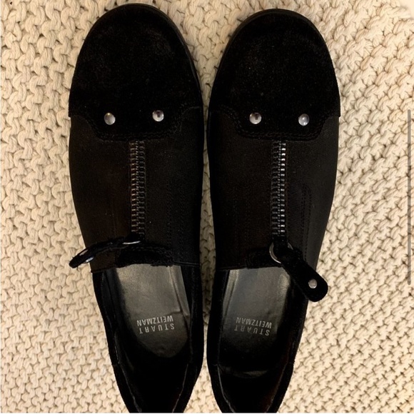 Stuart Weitzman Women's pull on black suede loafer shoes, 7.5 Medium - Picture 4 of 6